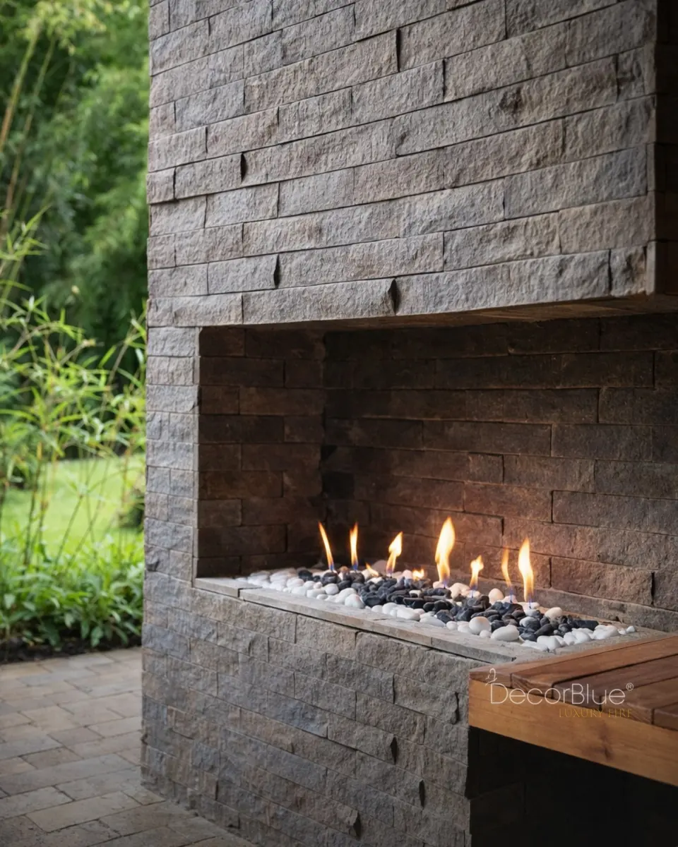 Chimenea prediseñada en una sala moderna, foto 25